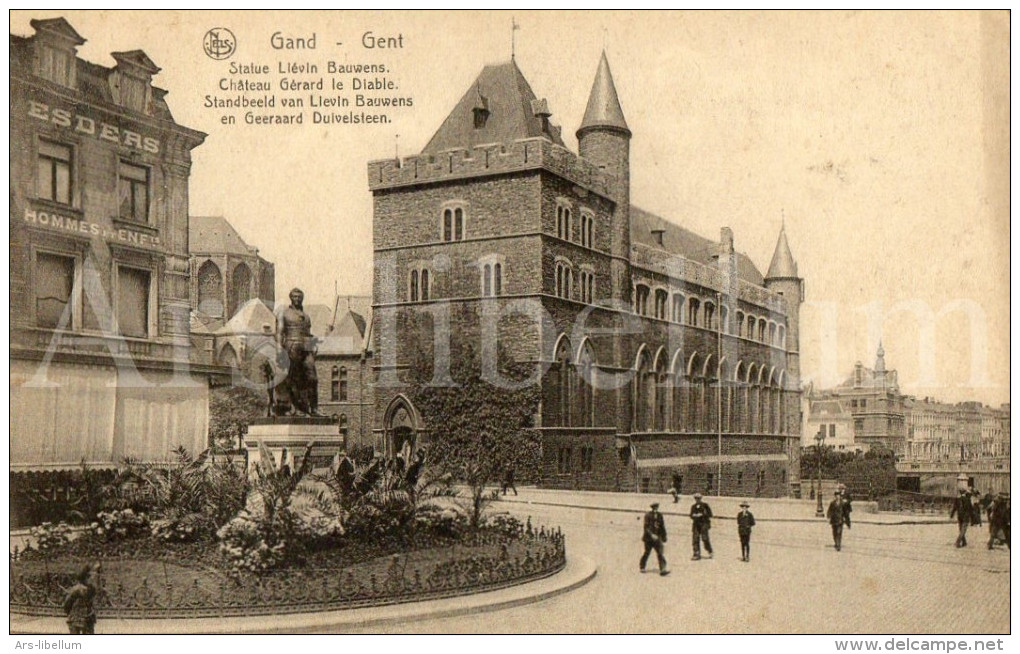 Postkaart / Postcard / CPA / Gent / Gand / Standbeeld Van Lievin Bauwens En Duivelsteen / Nels, Ed. Ern. Thill No 52 - Gent