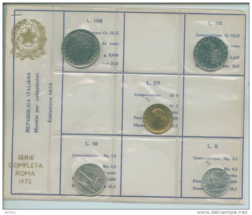 1975 ITALIA REPUBBLICA ANNATA  DI CIRCOLAZIONE NUOVA FDC IN CONFEZIONE - Nieuwe Sets & Proefsets