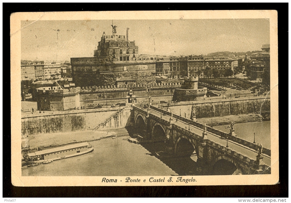 Roma Ponte E Castel S. Angelo / Visible Traces Of Bending / Postcard Circulated - Bruggen