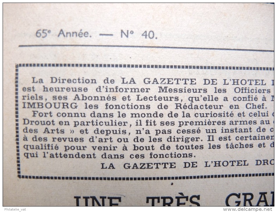 Journal " Gazette De L 'hotel Drouot " En 1956 - A Voir - Lot P12302 - 1950 à Nos Jours