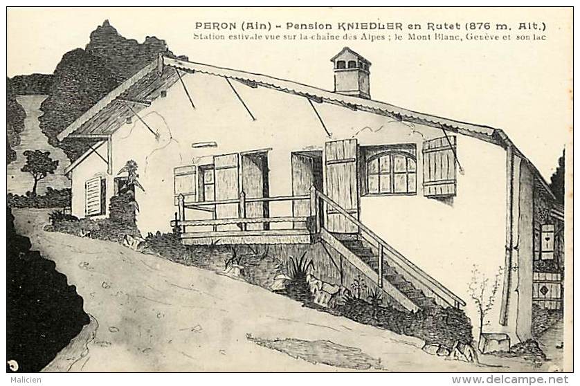 - Departements Divers - Ref DD179 - Ain - Peron - Pension Kniedler En Rutet (876 M Alt. ) - Carte Dessinee  Bon Etat - - Non Classés