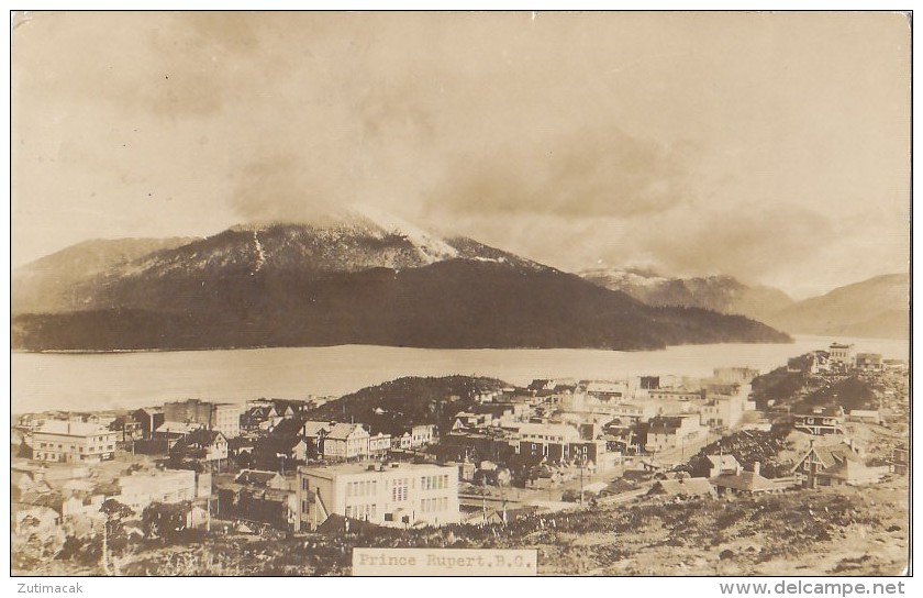 Prince Rupert BC - General View Real Photo Postcard 1924 - Prince Rupert