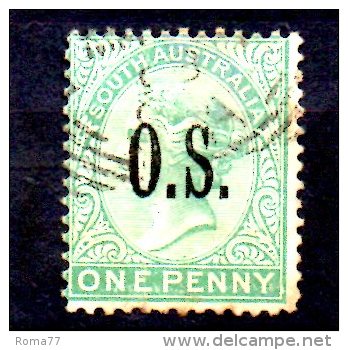 Y1087 - SOUTH AUSTRALIA , Official Il Penny Verde (crown SA) Con Soprastampa OS . Dent 12 1/2 - Usati