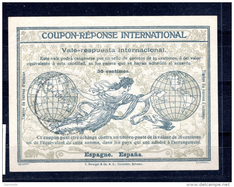 8056 IAS IRC CRI Coupon Reponse International Espana Spanien T4 Mit Stempel - Sonstige & Ohne Zuordnung