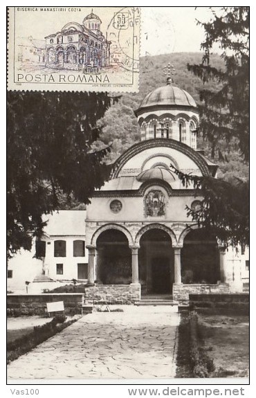 ARCHITECTURE, COZIA MONASTERY, CM, MAXICARD, CARTES MAXIMUM, 1977, ROMANIA - Abbayes & Monastères