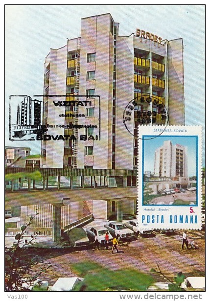 TOURISM, SOVATA FIRS HOTEL, CM, MAXICARD, CARTES MAXIMUM, 1986, ROMANIA - Hotels, Restaurants & Cafés