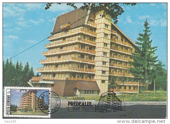 TOURISM, PREDEAL CIOPLEA HOTEL, CM, MAXICARD, CARTES MAXIMUM, 1984, ROMANIA - Hotels, Restaurants & Cafés