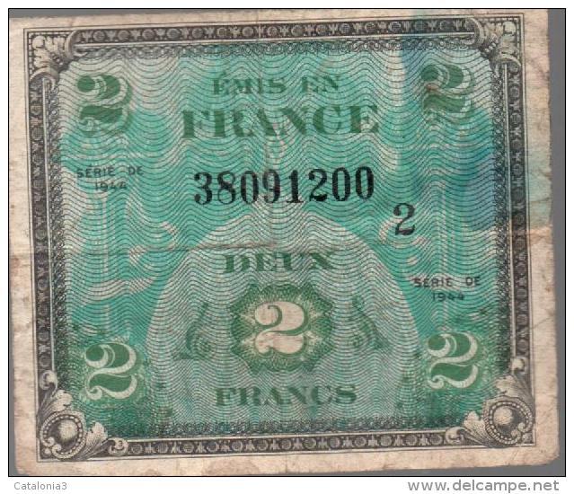 FRANCIA - FRANCE = 2 Franc 1944 P-114 - 1944 Vlag/Frankrijk