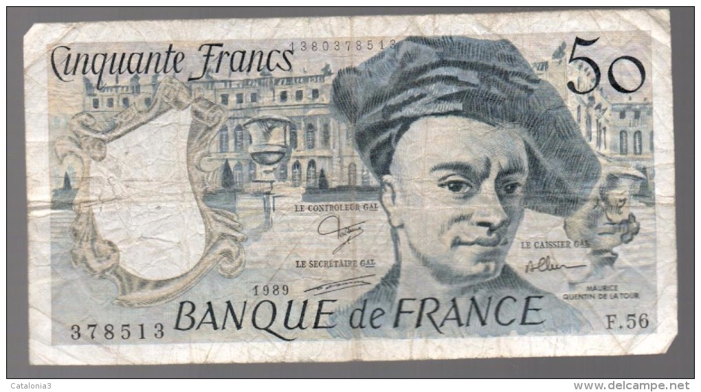 FRANCIA - FRANCE = 50 Franc 1989  P-152 - 50 F 1976-1992 ''Quentin De La Tour''