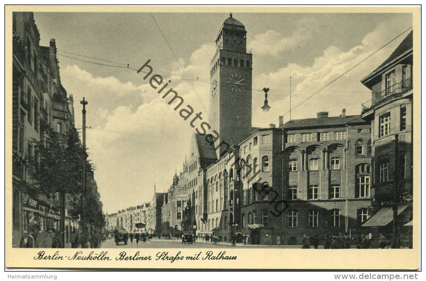 Berlin-Neukölln - Berlinerstrasse Mit Rathaus Ca. 1940 - Verlag Felix Setecki Berlin - Neukoelln