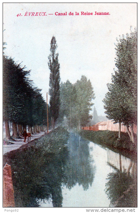 Cpa Chromo 1905, EVREUX, Canal De La Reine Jeanne, Agréable De Pédaler Sur Cette Rive   (49.99) - Evreux