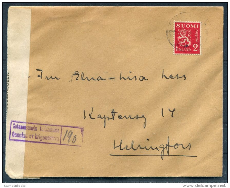 WW2 Finland Censor Cover - Helsinki - Covers & Documents