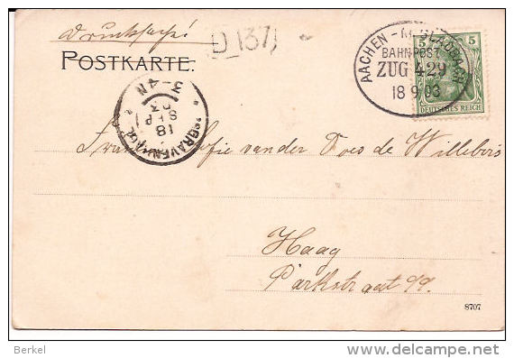 GRUSS AUS ERKELENZ  VILLA  RAKY M SCHERER VERLAG BAHNSTEMPEL AACHEN -MÖNGEN-GLADBACH 1903 - Erkelenz