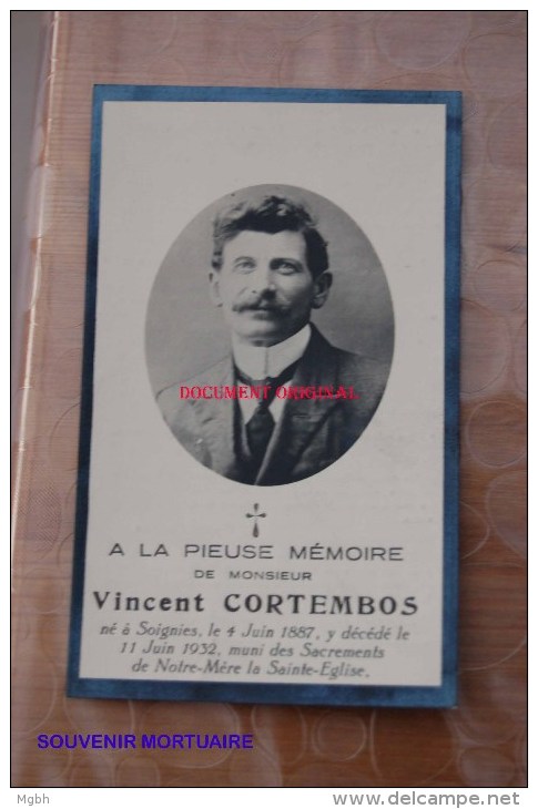 Vincent Cortembos Soignies 1887-1932 - Soignies