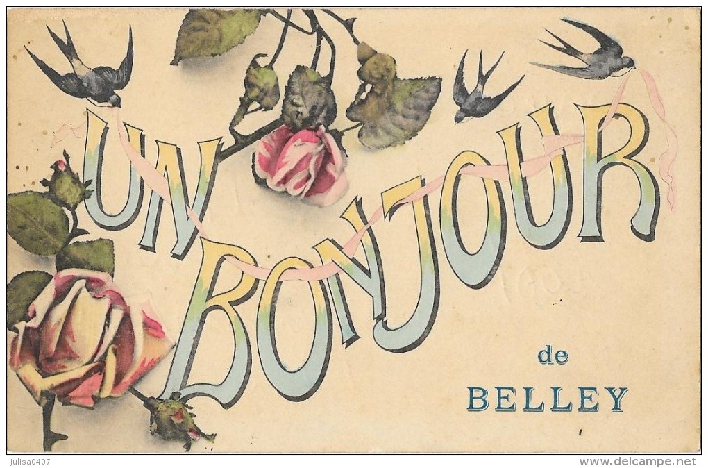 BELLEY (01) Carte Fantaisie Bonjour De - Belley