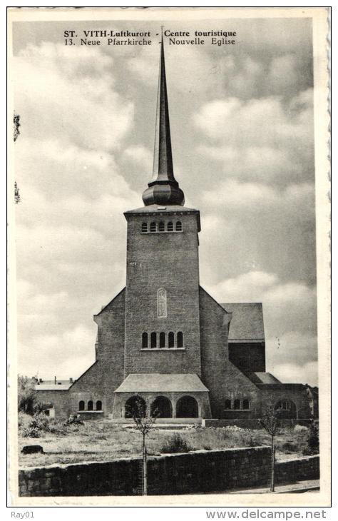 BELGIQUE - LIEGE - SAINT-VITH - SAINT-VITH -Luftkurort - Neue Pfarrkirche - Centre Touristique - Nouvelle Eglise. - Sankt Vith