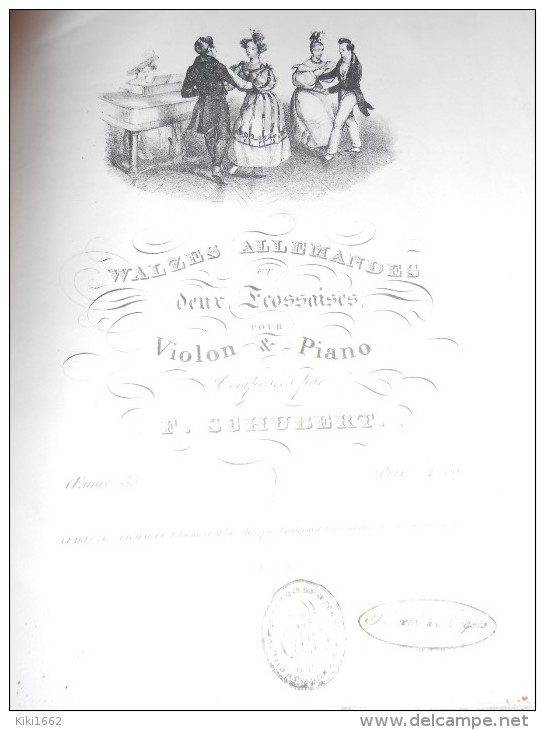 PARTITION WALZES ALLEMANDES ET DEUX ECOSSAISES POUR VIOLONET PIANO PAR F. SCHUBERT OEUV 33 - Other & Unclassified