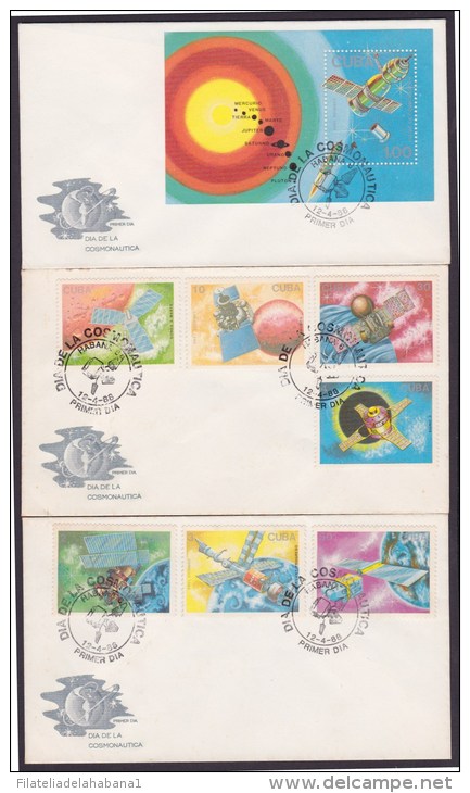 1988-FDC-35 CUBA FDC 1988 DIA COSMOS PLANET COSMONAUTICS DAY. - FDC