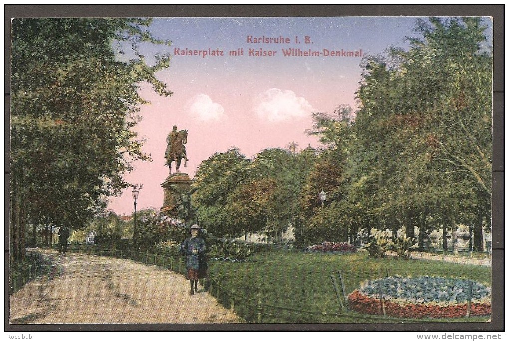 Karlsruhe I.B. Kaiserplatz & Denkmal - Karlsruhe