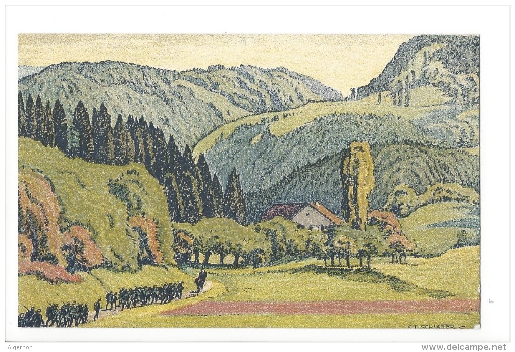 13288 - Vallée Du Jura Près De Fontenais Militaires Carte Pro Juventute Par Ernst Schlatter - Autres & Non Classés