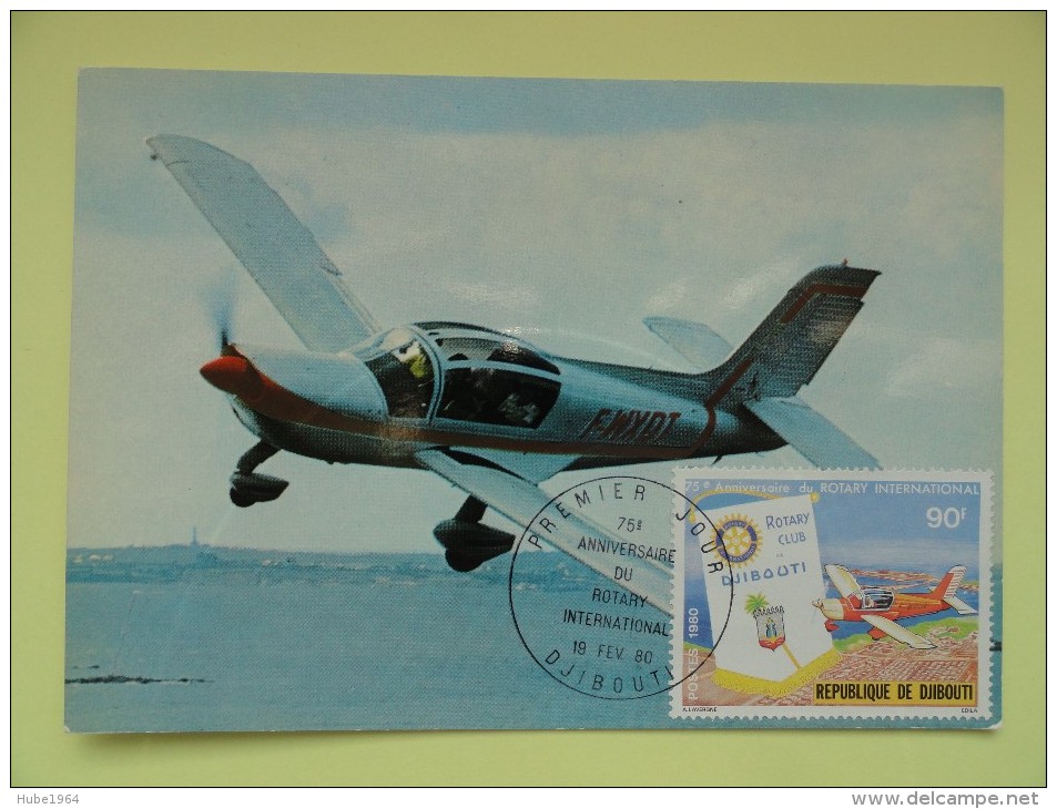 CARTE MAXIMUM CARD AVION RALLYE 235 SOCATA-AEROSPATIALE DJIBOUTI - Avions