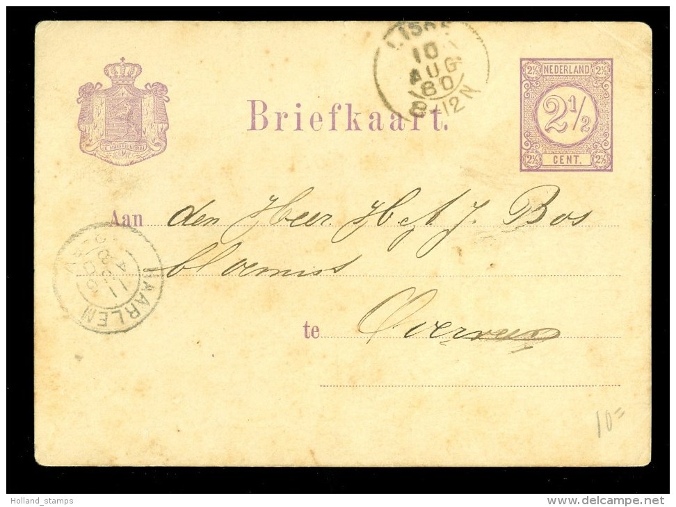 HANDGESCHREVEN BRIEFKAART Uit 1880 * Van LISSE Naar OVERVEEN  (10.009d) - Postal Stationery