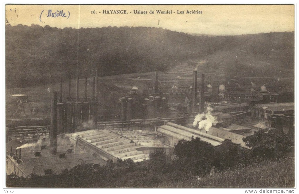 Carte Postale Ancienne De HAYANGE-Usine De Wendel-Les Acièries - Hayange