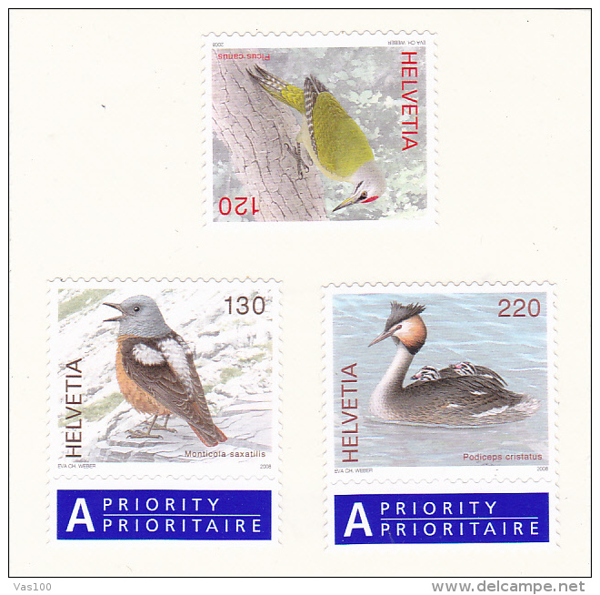 Switzerland Schweiz  Suisse N° 1982 à 1984** BIRDS. - Nuevos