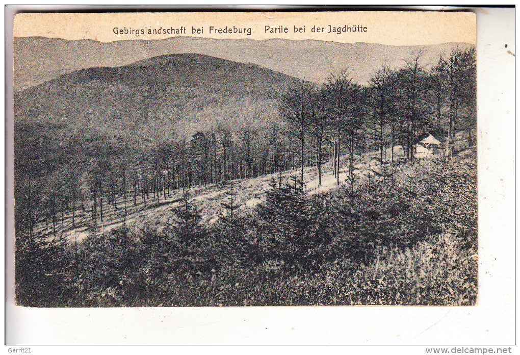 5948 SCHMALLENBERG - FREDEBURG, Partie An Der Jagdhütte, 1928, Kl. Einriss - Schmallenberg