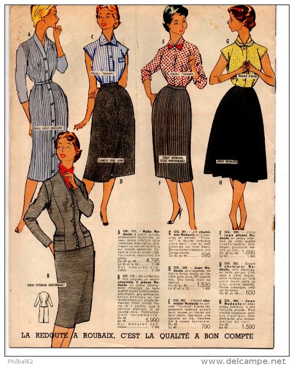 Catalogue Blanc, Vente Annuelle De La Redoute 1959. Linge De Maison, Blouses Et Tabliers, Chemises Et Sous Vêtements. - Mode