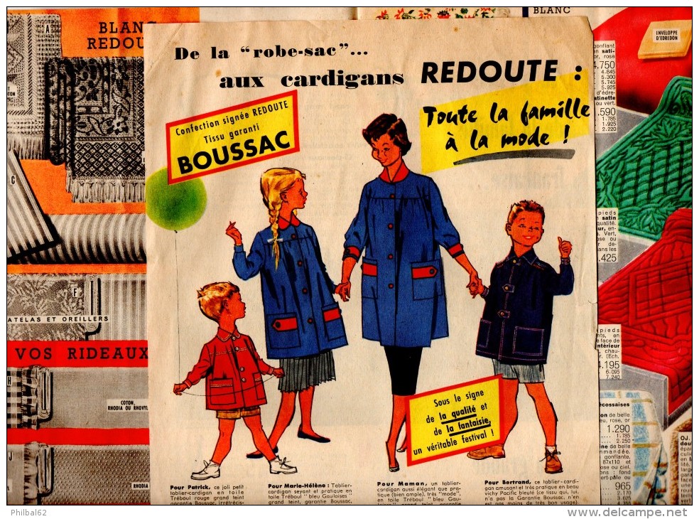 Catalogue Blanc, Vente Annuelle De La Redoute 1959. Linge De Maison, Blouses Et Tabliers, Chemises Et Sous Vêtements. - Moda