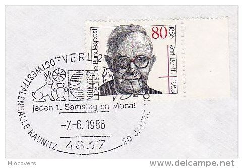 1986 Verl GERMANY Stamps COVER EVENT Pmk RABBIT - Konijnen