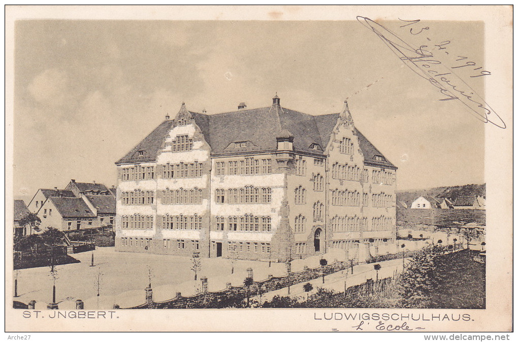 CPA - SAINT INGBERT - Ludwigs-Schulhauss - école - Saarpfalz-Kreis