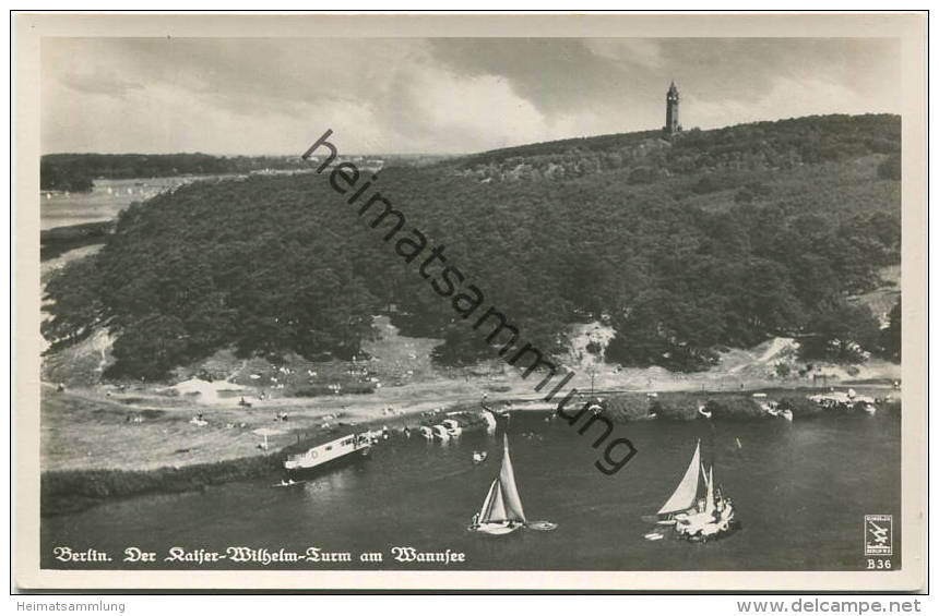 Berlin - Der Kaiser Wilhelm Turm Am Wannsee 30er Jahre - Flieger-Foto Aus Etwa 60m Höhe - Verlag Klinke & Co. Berlin - Wannsee