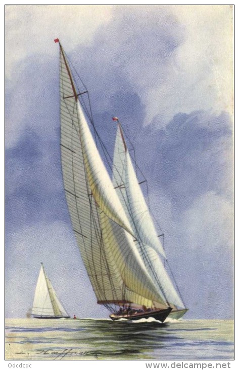 L Haffner Yachts De La Grande Classe "au Plus Près"    Recto Verso Collection De La Ligue Maritime Et Coloniale - Autres & Non Classés