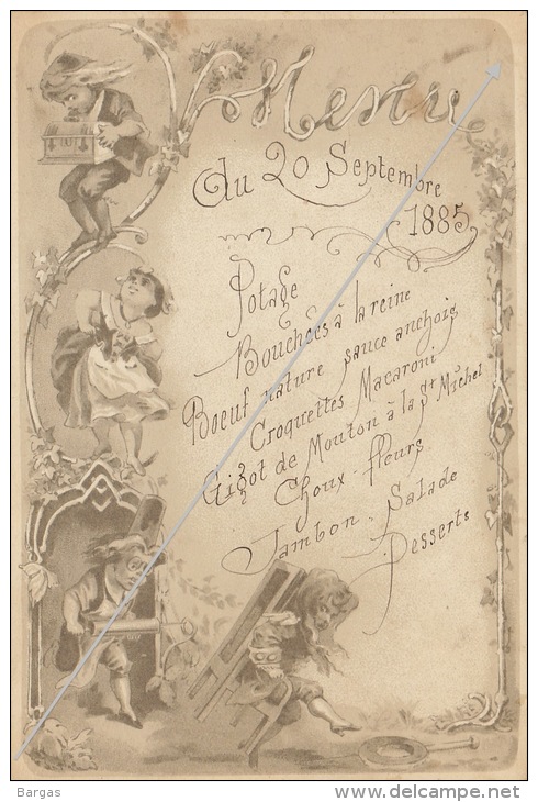 Menu Belle Illustration De 1885 - Menus