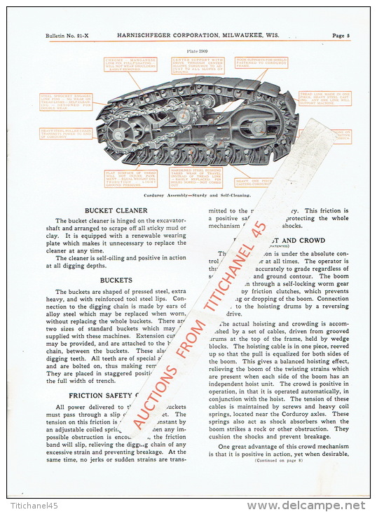 Prospectus 1930 HANISCHFEGER CORPORATION MILWAUKEE WISCONSIN - LADDER TYPE EXCAVATORS TRENCHERS - DRAGLINE - CRANE - Publicités