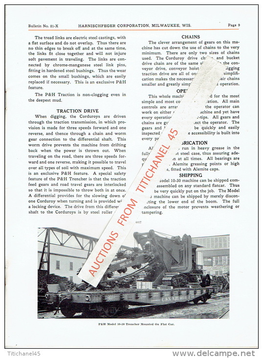 Prospectus 1930 HANISCHFEGER CORPORATION MILWAUKEE WISCONSIN - LADDER TYPE EXCAVATORS TRENCHERS - DRAGLINE - CRANE