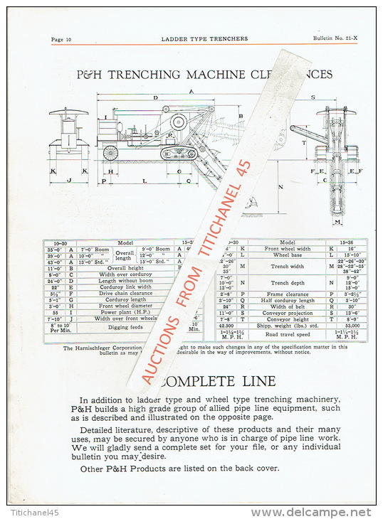 Prospectus 1930 HANISCHFEGER CORPORATION MILWAUKEE WISCONSIN - LADDER TYPE EXCAVATORS TRENCHERS - DRAGLINE - CRANE