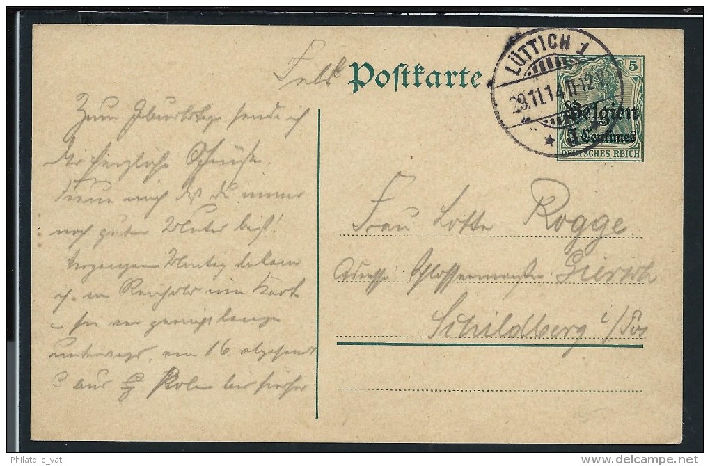 BELGIQUE - Entier Postal En 1914 - A Voir - Lot P12335 - Duits Leger