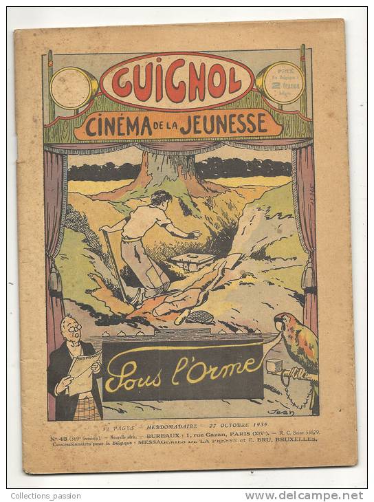 Hebdomadaire, "Guignol" - Cinéma De La Jeunesse - N° 43  - 27/10/1935 - Sous L´Orme - Autres & Non Classés