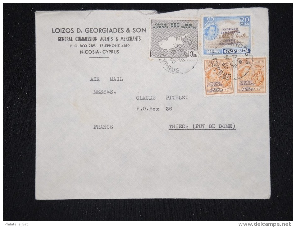 CHYPRE - Enveloppe En Recom. Pour La France En 1960 - A Voir - Lot P12339 - Briefe U. Dokumente