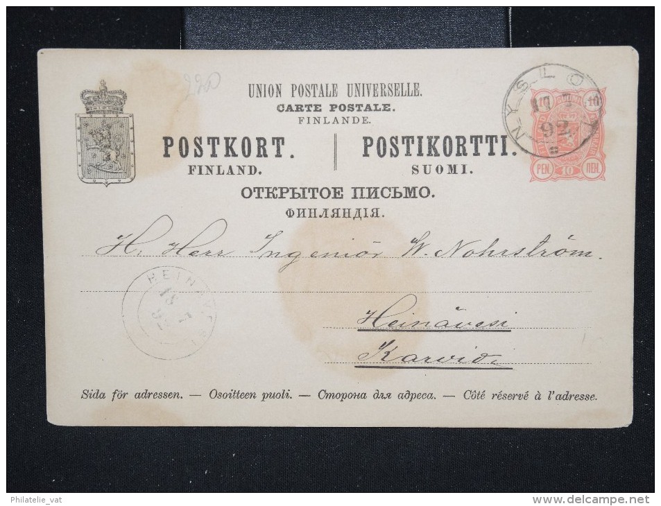 FINLANDE - Entier Postal De Ntsloot En 1892 - A Voir - Lot P12341 - Entiers Postaux