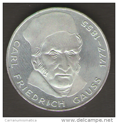 GERMANIA 5 MARCHI 1977 200 Th ANNIVERSARY BIRTH OF CARL FRIEDRICH GAUSS AG SILVER - 5 Mark