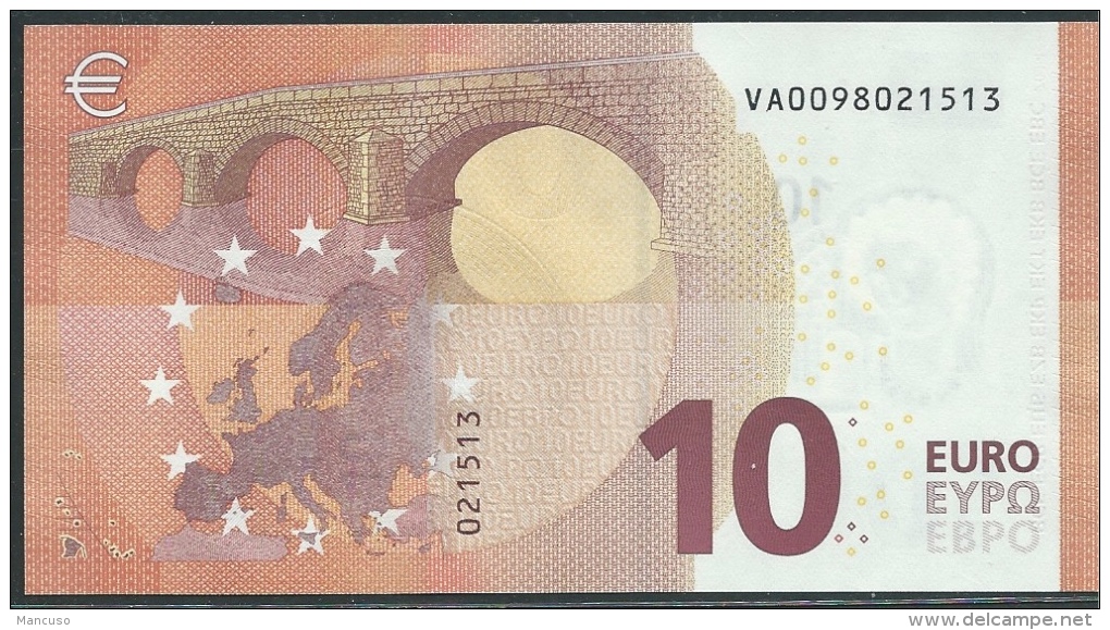 10  EURO DRAGHI  SPAGNA  VA  V001 H4   UNC - 10 Euro