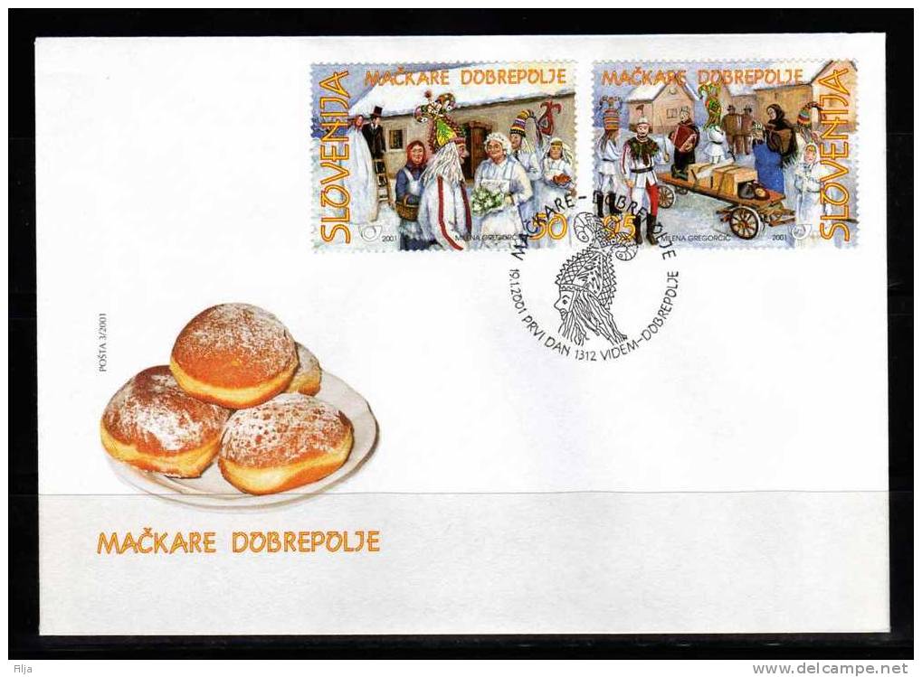 Slovenija 2001 Mi.No.-338-39 FDC Faschingskostume - Carnival