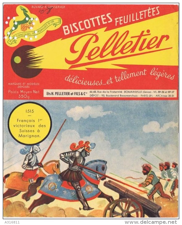 Buvards  BISCOTTES FEUILLETTEES  PELLETIER - Biscottes