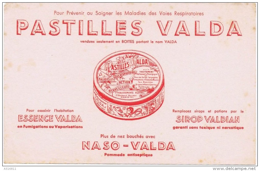 Buvards  PASTILLES VALDA - P