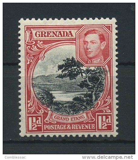 GRENADA   1938     1 1/2d  Black  And  Scarlet     Perf  12 1/2 X 13 1/2        MH - Grenada (...-1974)