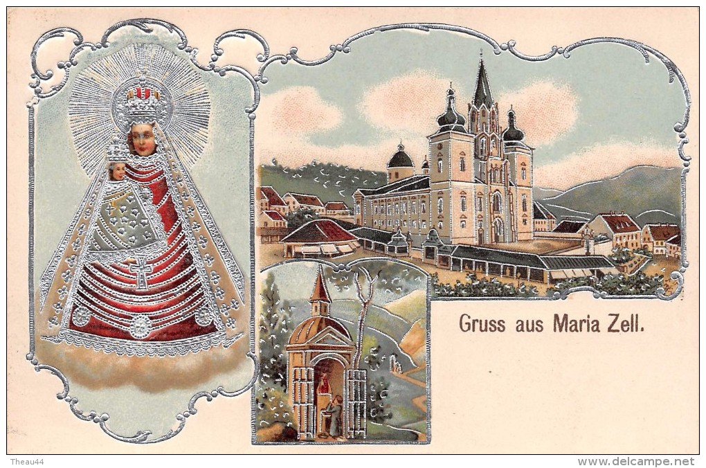 ¤¤  -   AUTRICHE  -  Carte Gauffrée  -  Gruss Aus MARIA ZELL  -  Décoration Argentée  -  ¤¤ - Mariazell